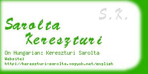 sarolta kereszturi business card